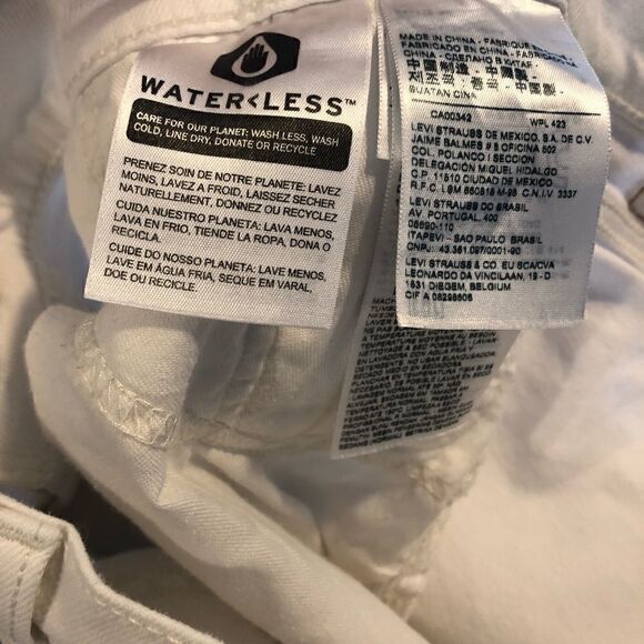 LEVI’S STRAUSS & Co white denim jeans womens w38 L30 511 style - Picture 7 of 10